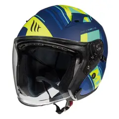 MT - Casco para moto Avenue SV Sideway J3 Amarillo Fluor Mate_.