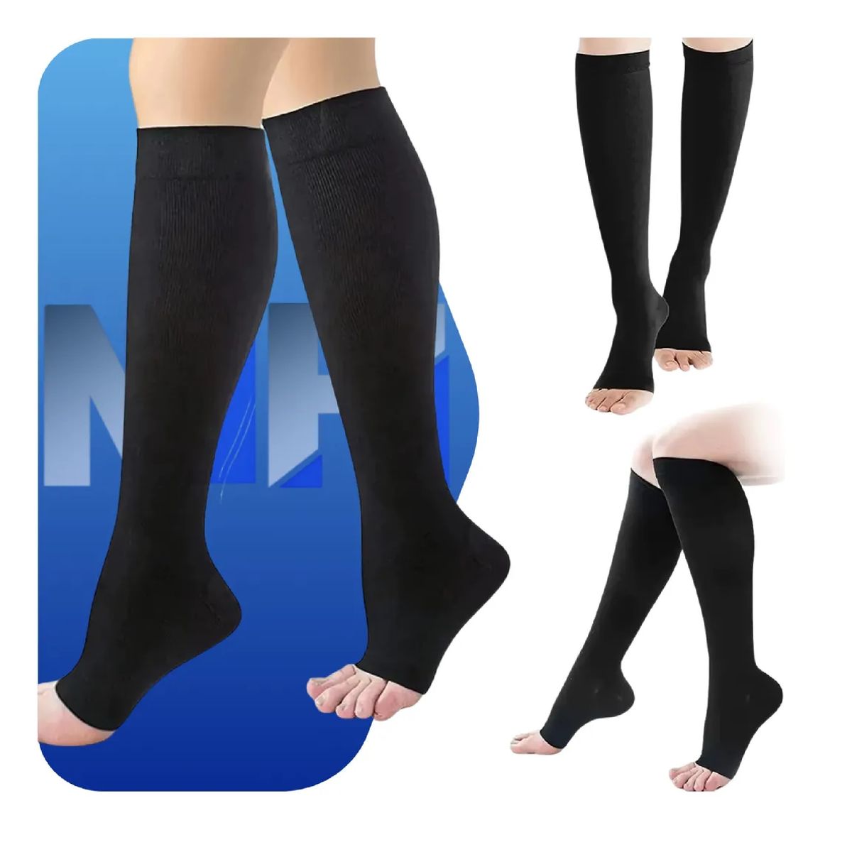 GENERICO - Calcetines De Compresion Mejora Circulación Y Antifatiga Beige Talla L