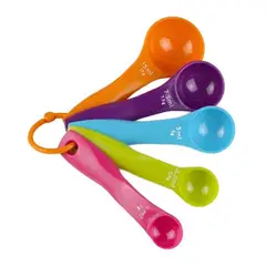 GENERICO - Set 5 Cucharas Medidoras Cuchara Medidora Plastico Colores