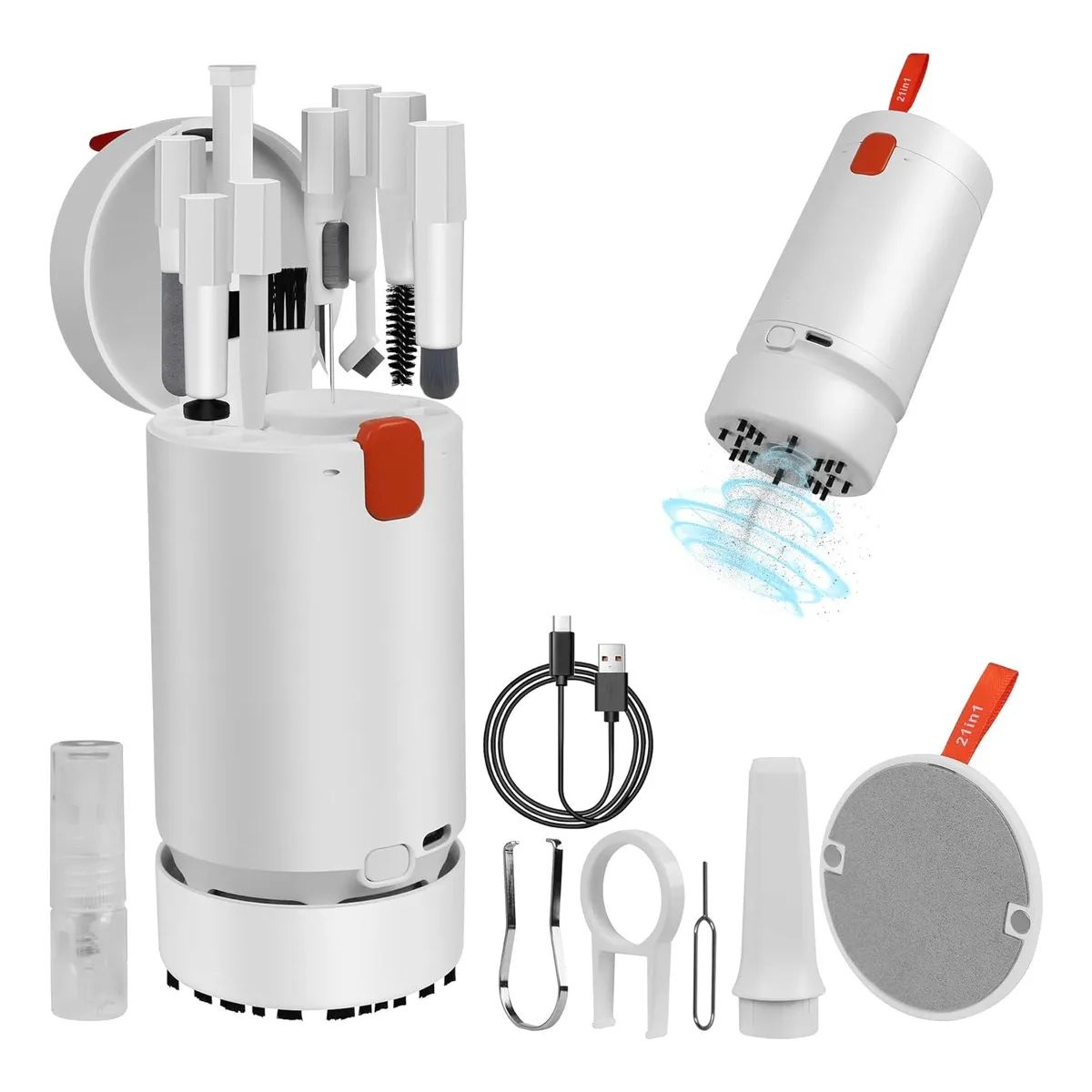 GENERICO - Kit De Limpieza 20 En 1 + Aspirador Eléctrico De Sobremesa