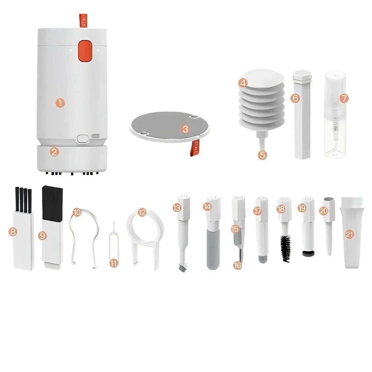 GENERICO - Kit De Limpieza 20 En 1 + Aspirador Eléctrico De Sobremesa