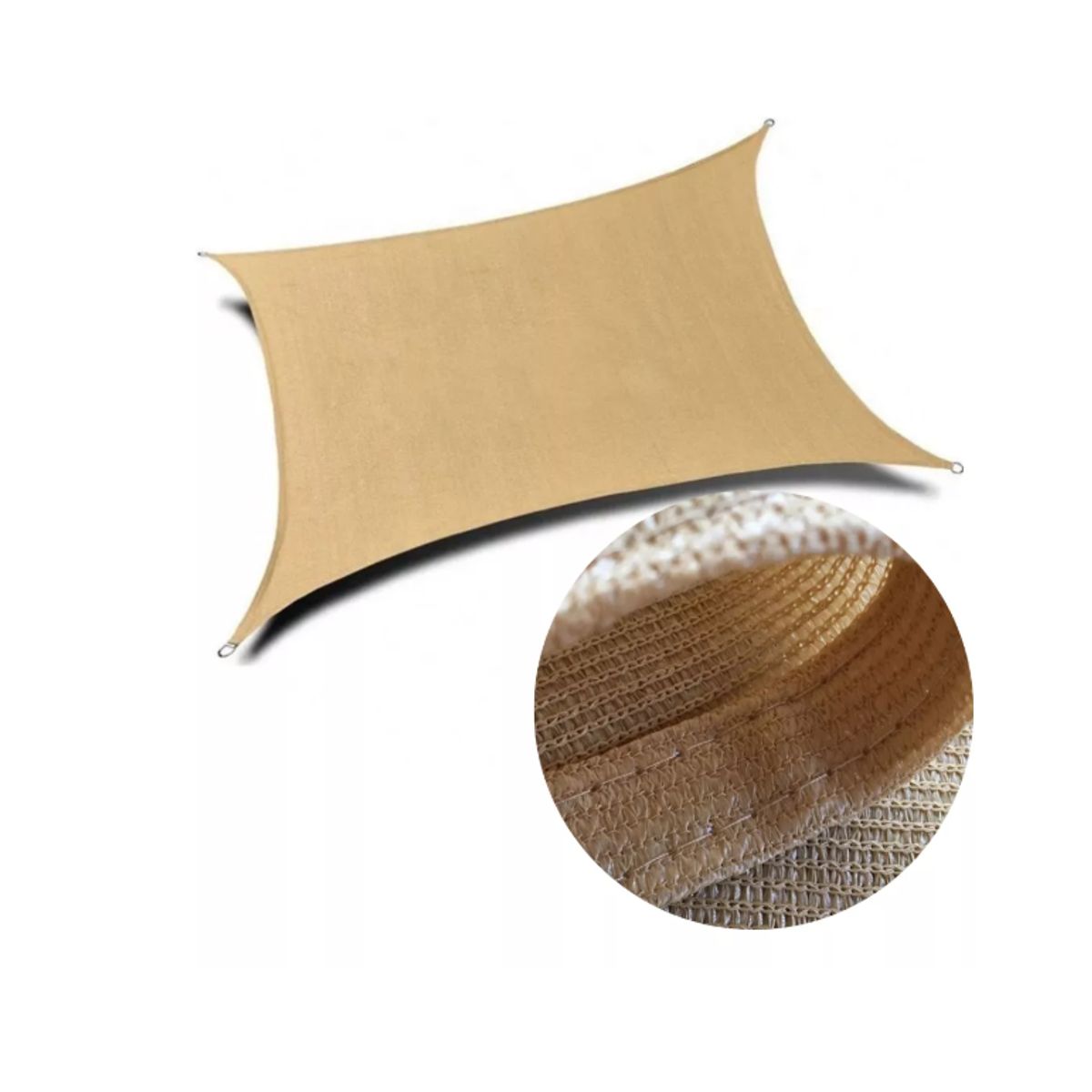 GENERICO - TOLDO VELA RECTANGULAR JARDIN TERRAZA SOMBRA 2X3