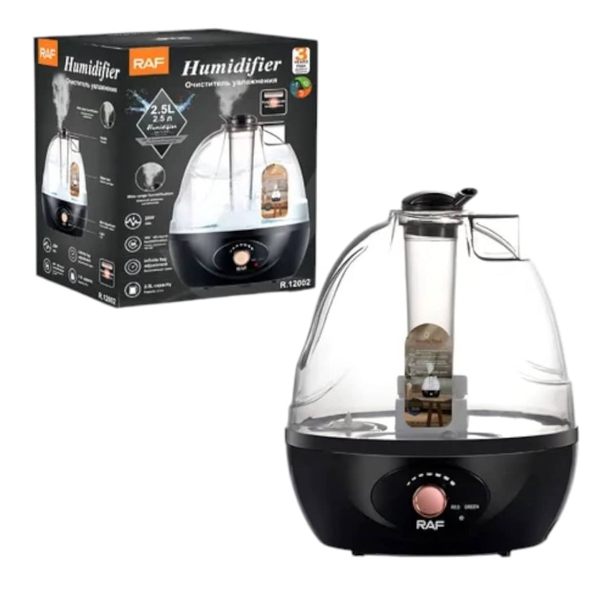 RAF - Humidificador Ultrasónico Silencioso 25l 20w Raf R12002