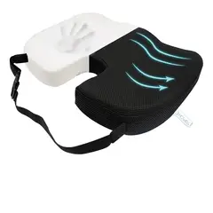 GENERICO - Cojín Lumbar Ortopédico Viscoelástico Asiento Color Negro