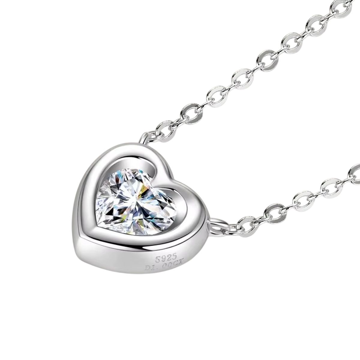 LUXURYJOYAS - Collar Oro 18k sobre plata925 Diamante Moissanita 1CT Certificado