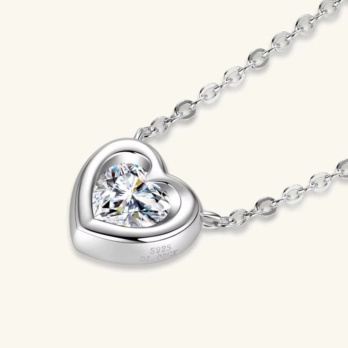 LUXURYJOYAS - Collar Oro 18k sobre plata925 Diamante Moissanita 1CT Certificado