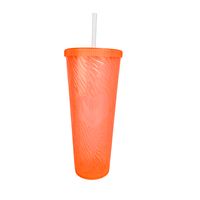 Vaso Grande 1 Litro Con Tapa Bombilla Reutilizable Rojo
