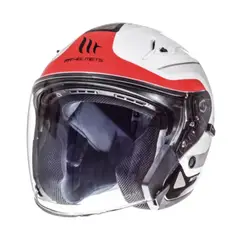 MT - Casco para moto Avenue SV CrossRoad BlancoRojoNegro