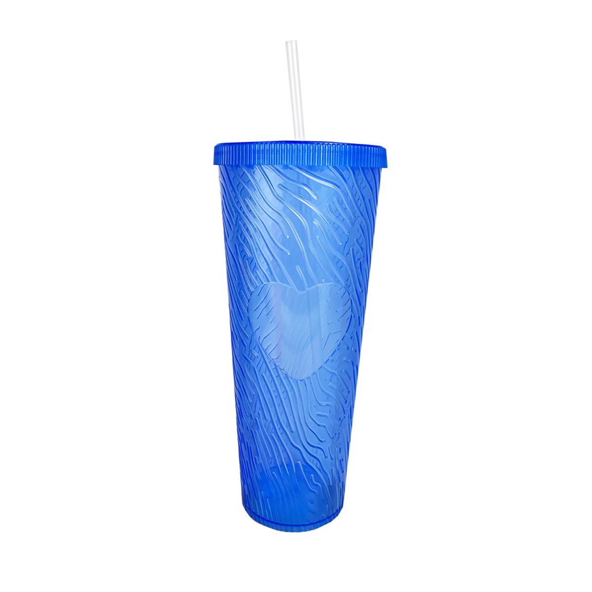 OEM - Vaso Grande 1 Litro Con Tapa Bombilla Reutilizable Azul