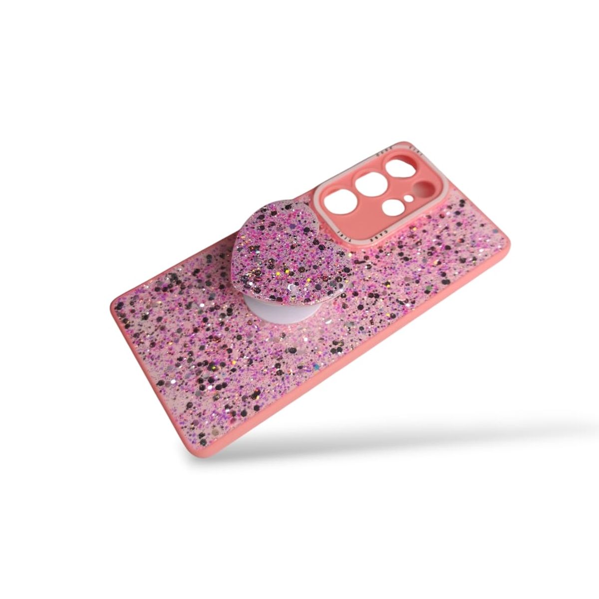 GENERICO - CARCASA PARA SAMSUNG S25 ULTRA GLITTER BRILLO ROSA CON POP SOCKET