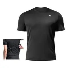 ROCKBROS - Tricota De Ciclismo Verano Transpirable Bolsillos - Negro - L