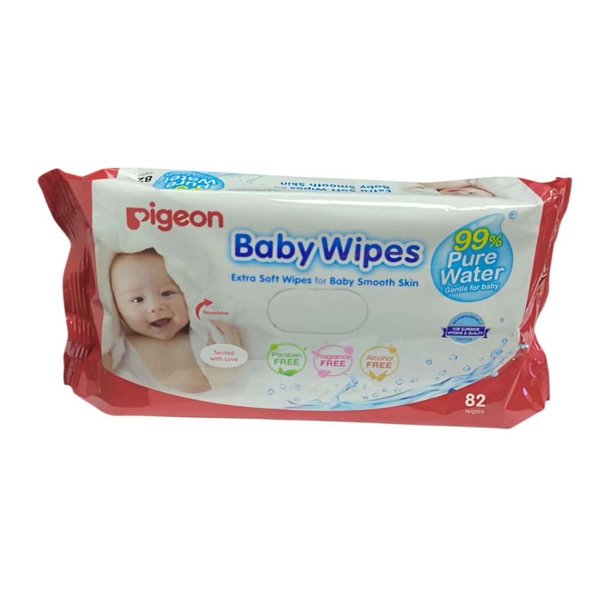 PIGEON - Toallitas Húmedas Baby Wipes 99% Agua Pura Pigeón 82 Und