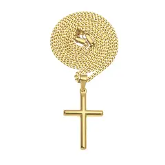 LUXURYJOYAS - Collar Cruz De Oro 18kt Bañado Exclusivo Unisex 60 Cm