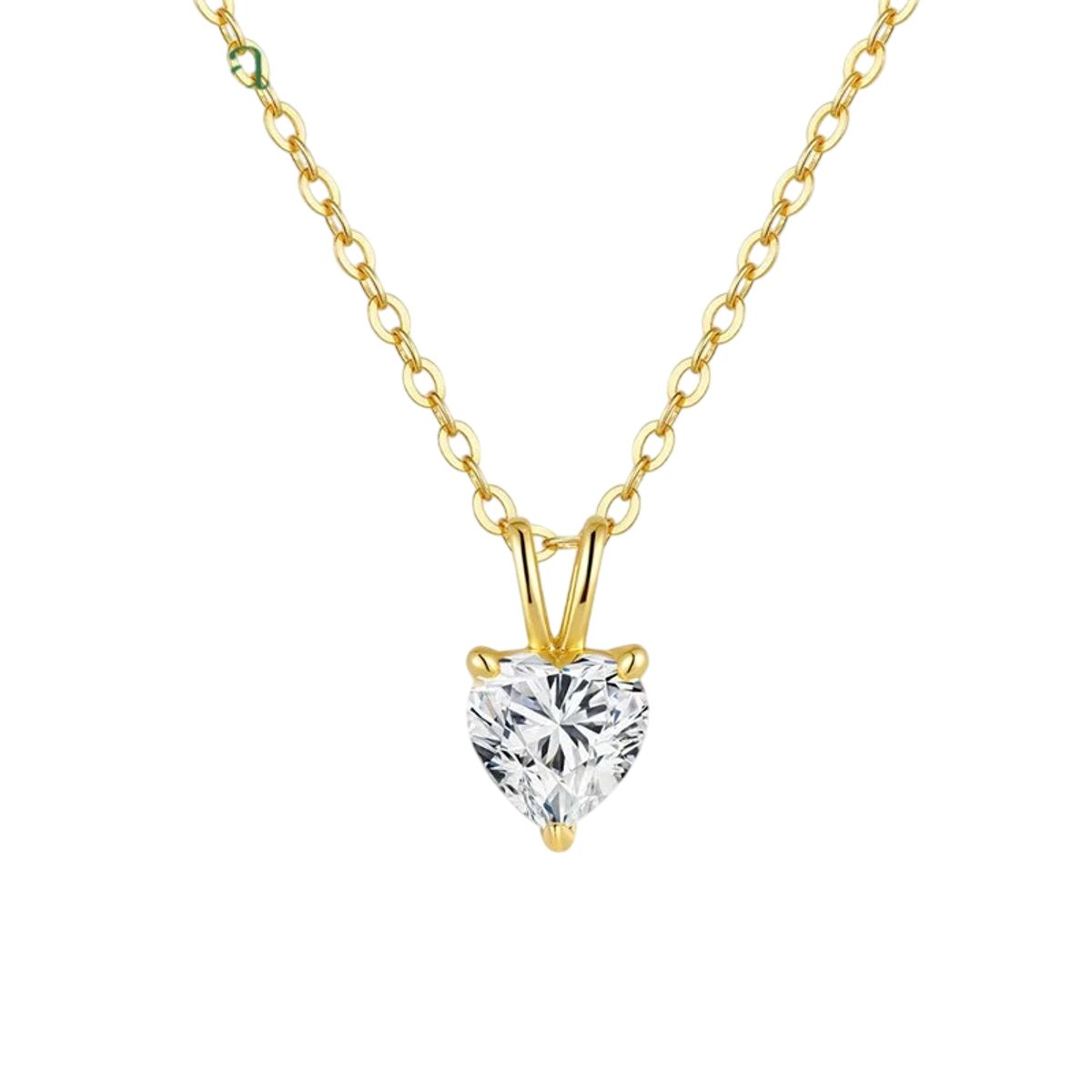 LUXURYJOYAS - Collar Corazón Diamante Moissanita 1ct Oro Sobre Plata Certificado
