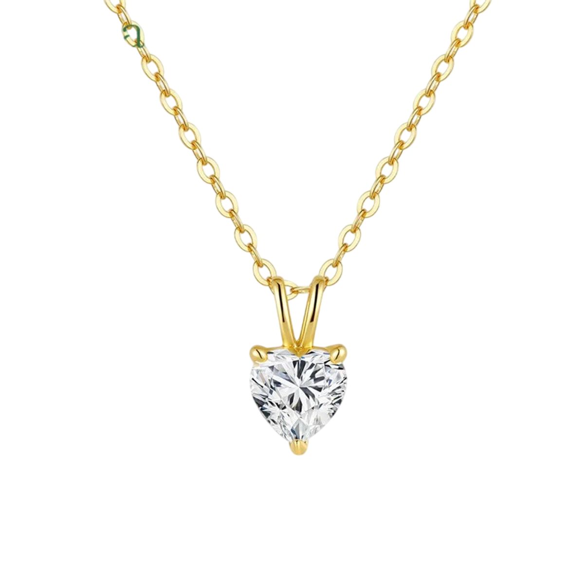 LUXURYJOYAS - Collar Corazón Diamante Moissanita 1ct Oro Sobre Plata Certificado