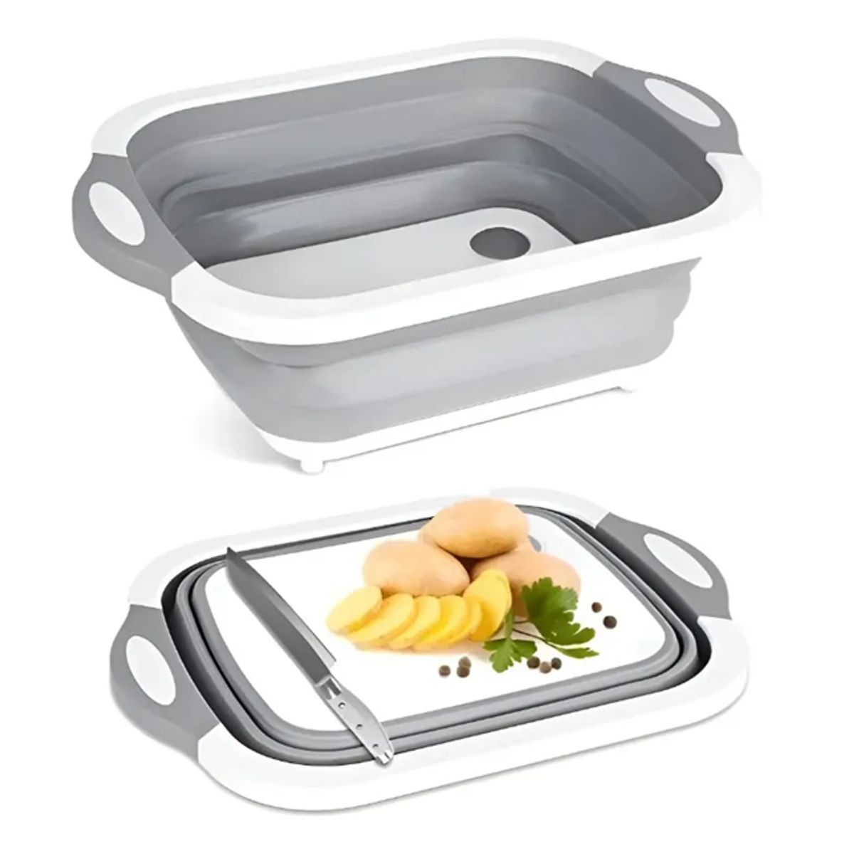 GENERICO - Tabla Para Picar 3 En 1 Silicona Plegable Cocina Multiuso