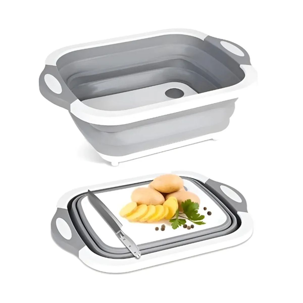 GENERICO - Tabla Para Picar 3 En 1 Silicona Plegable Cocina Multiuso