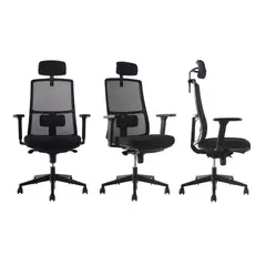 ACTIMOB - Silla profesional Tela con base cromada y cabecero