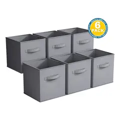 GENERICO - Pack 6 Cajas Cubo Organizadoras Plegables Closet Ropa Accesorios