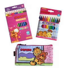 MOTARRO - Pack útiles escolares Garfield Estuche y lápices