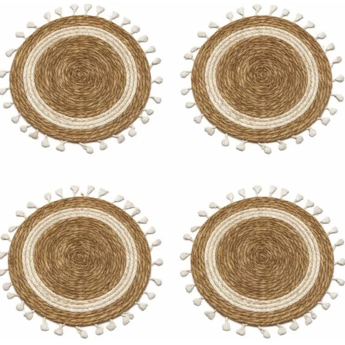 SUI GENERIS - Set 3 Individuales De Fibra Natural Yute Color Beige 30cm