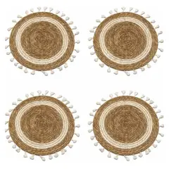 SUI GENERIS - Set 3 Individuales De Fibra Natural Yute Color Beige 30cm