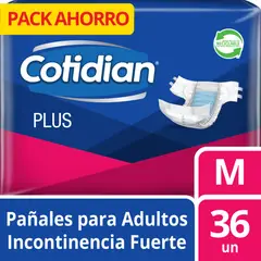 COTIDIAN - Pañal de Adulto Plus Incontinencia Fuerte 36 un M