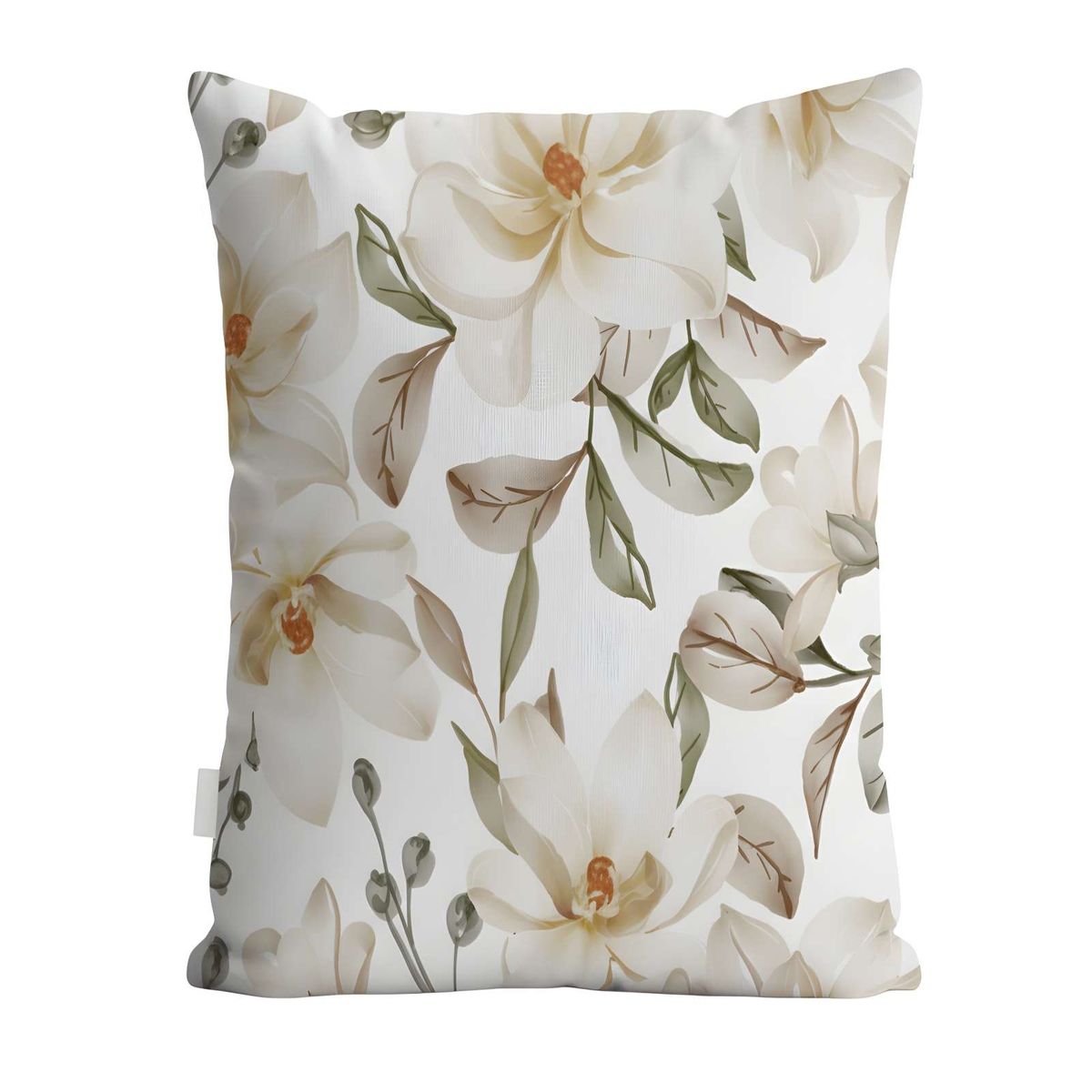 GENERICO - SET DE 2 FUNDAS DE COJIN FLOREADAS 45X45 BLANCO 02