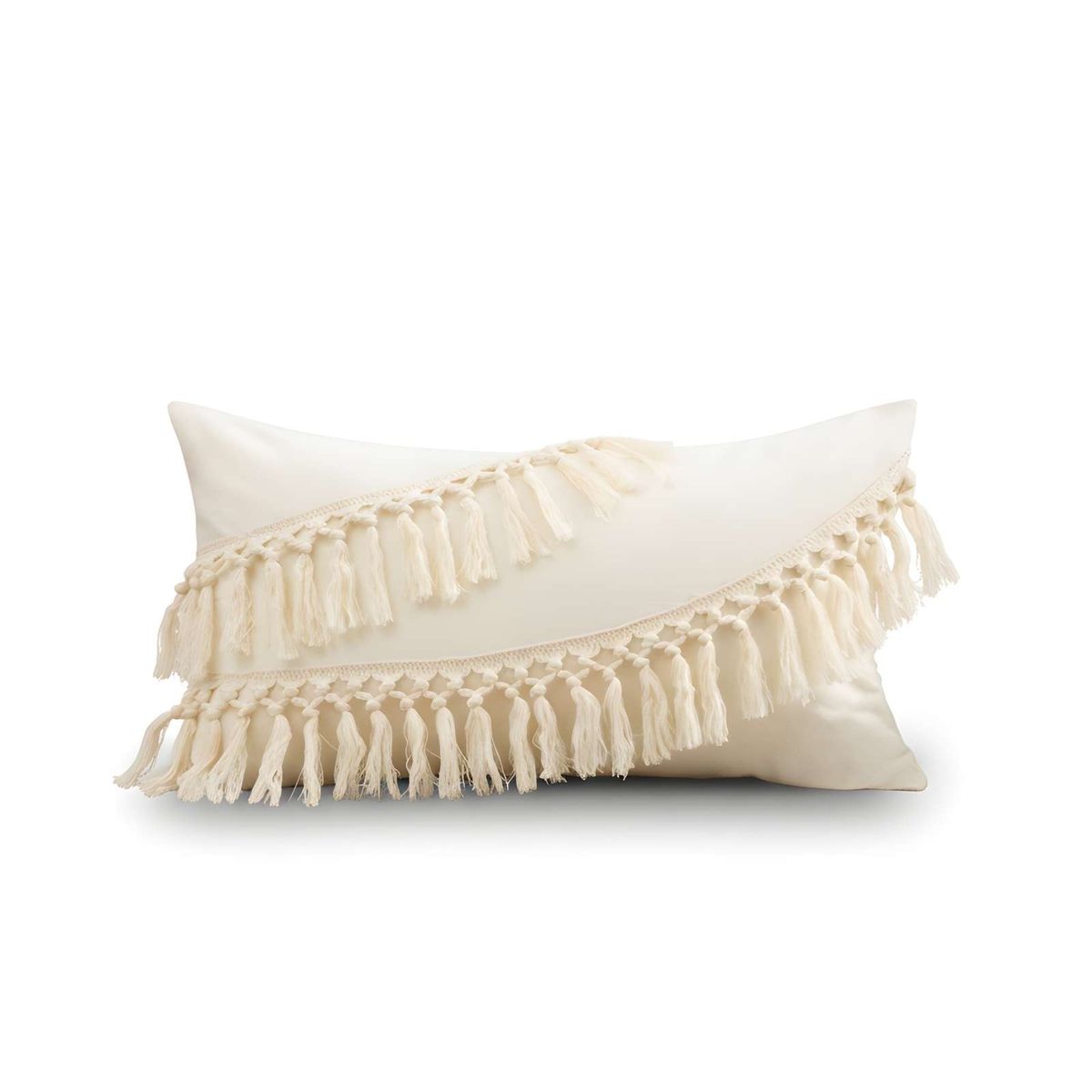 GENERICO - SET DE 4 FUNDAS DE COJIN FLECO LINO 30X50 BEIGE 02