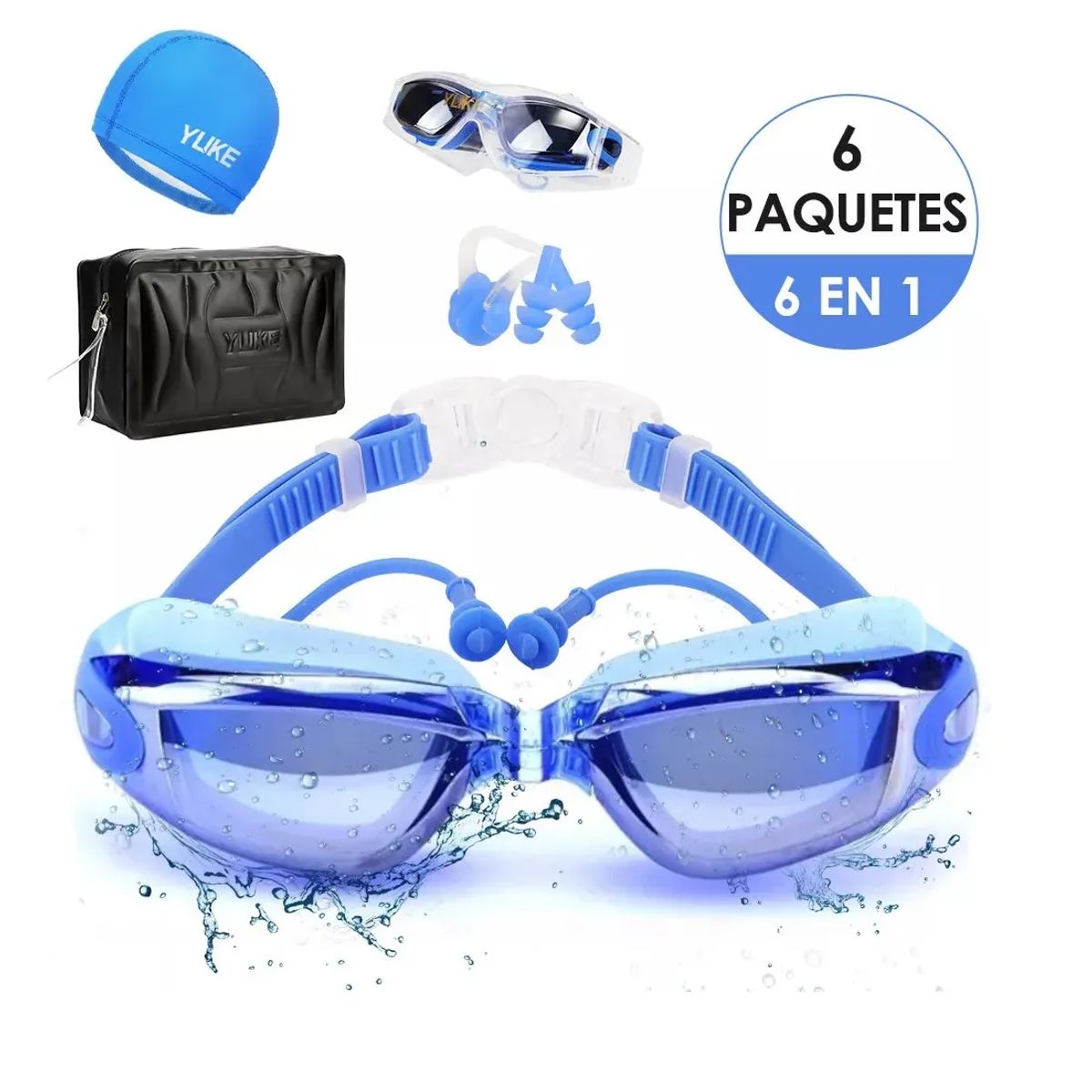 GENERICO - Gafas de Natación Hota Goggles Antivaho UV Azul Ajustable Universal