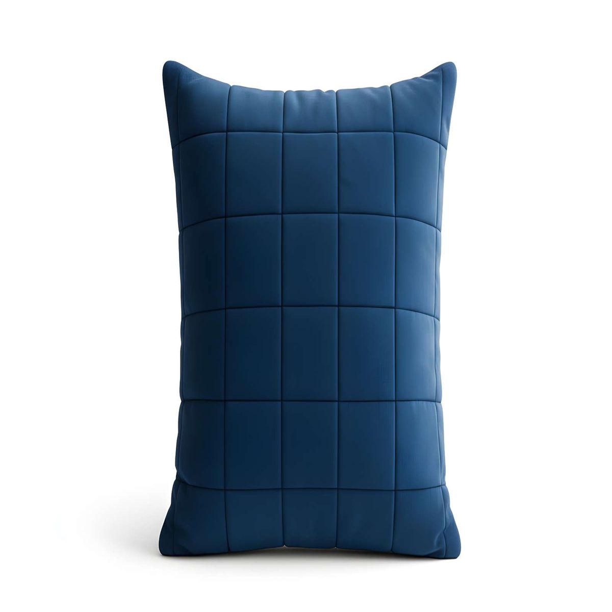 GENERICO - SET DE 4 FUNDAS DE COJIN TERCIOPELO GRID 45X45 AZUL