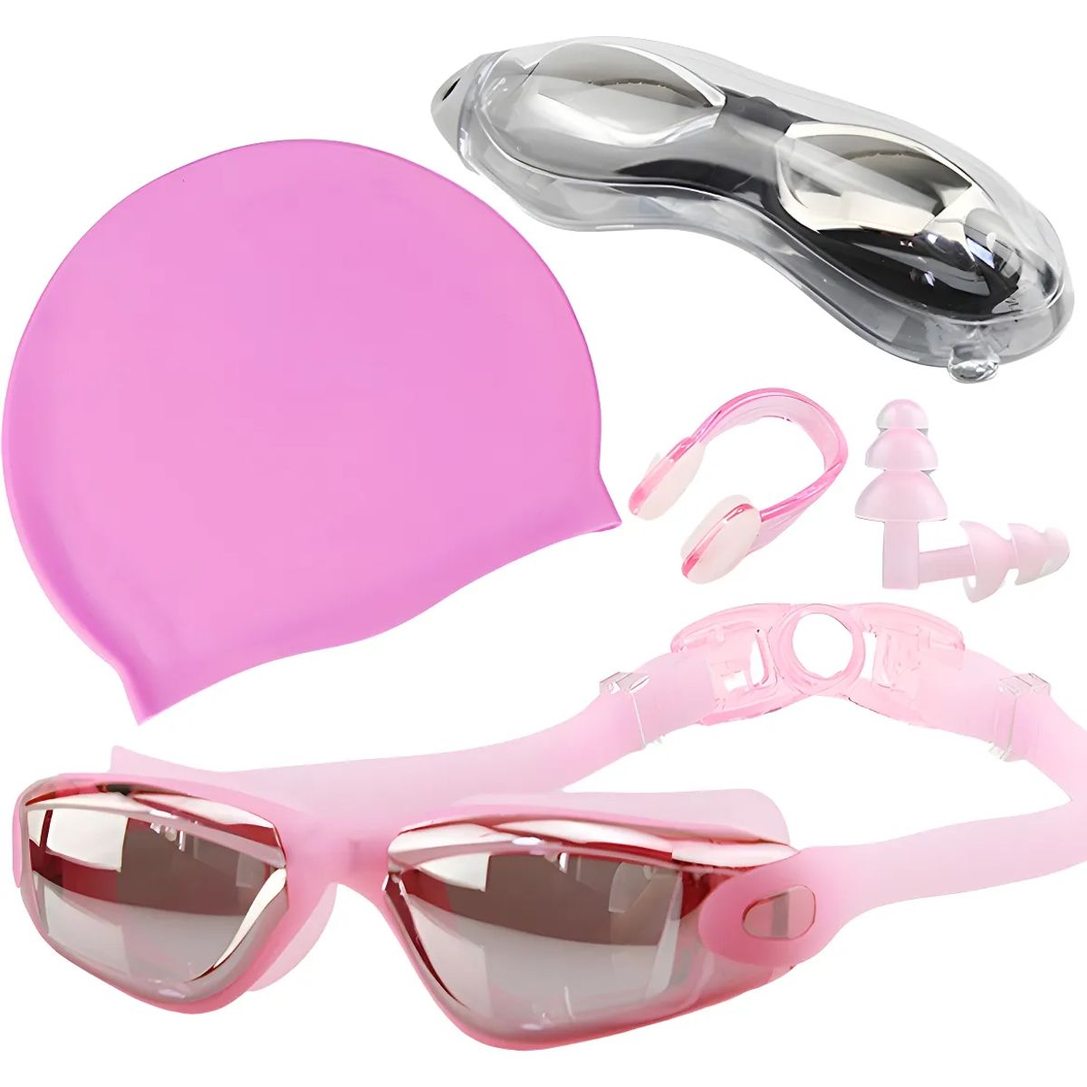 GENERICO - Natacion Kit 4 En 1 Protección Uv Antivaho Gafas