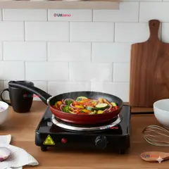 LINE - Cocina Cocinilla Eléctrica 1 Plato Encimera 1000W de Potencia Color Negro
