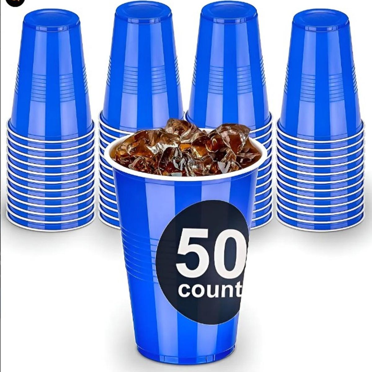 JAGIMA - Vaso Plastico Azul Desechable Fiesta 450 ml x 50 uds