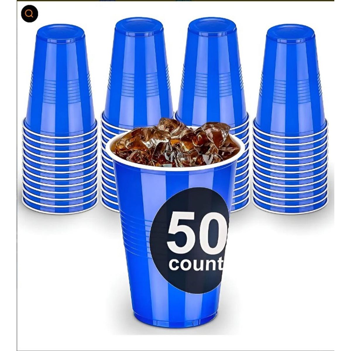 JAGIMA - Vaso Plastico Azul Desechable Fiesta 450 ml x 50 uds
