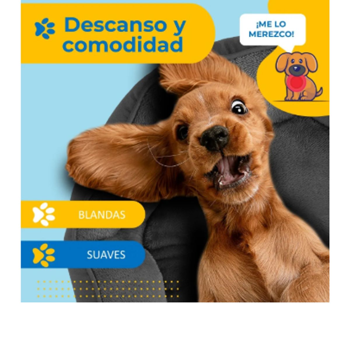 GENERICO - Cama Ultrasuave Antiestres Para Mascota Perros Gatos Petpal Talla S