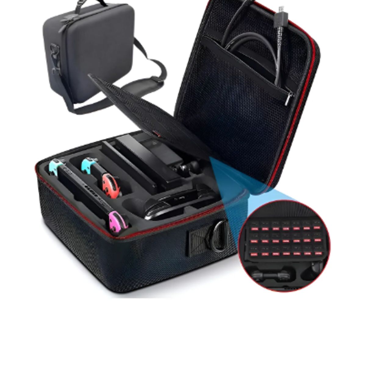 GENERICO - Estuche Rígido Para Nintendo Switch Funda De Viaje Negro Negro