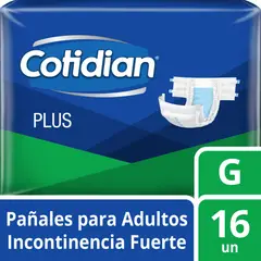 COTIDIAN - Pañales de Adulto Plus Incontinencia Fuerte 16 un G