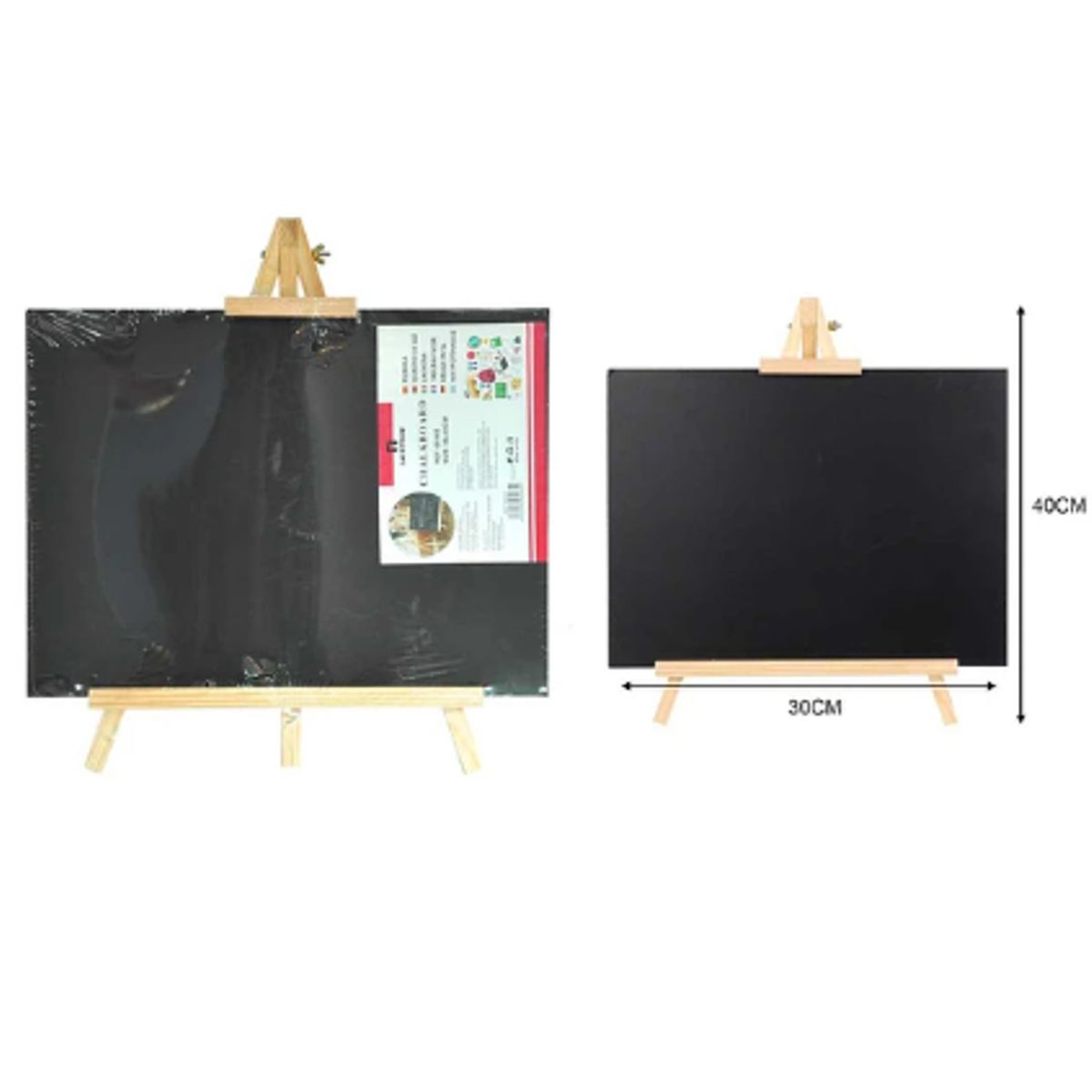 GENERICO - Pizarra Negra Para Tiza Con Caballete 30X40 Cm Infantil