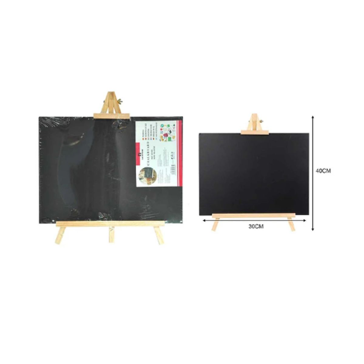 GENERICO - Pizarra Negra Para Tiza Con Caballete 30X40 Cm Infantil