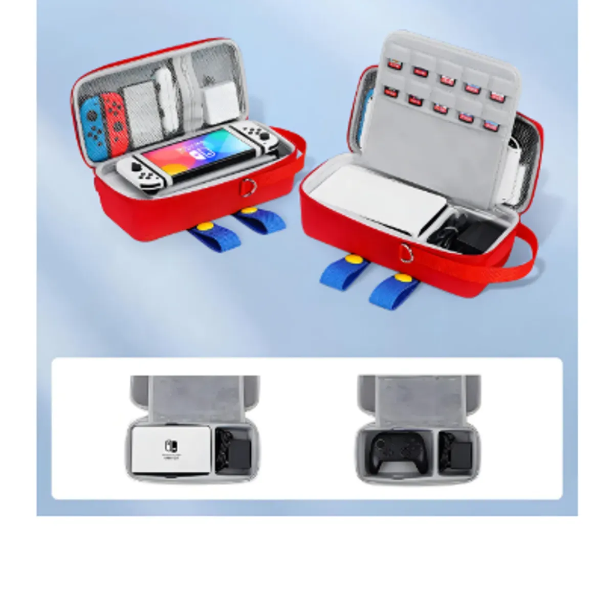 GENERICO - Estuche para Nintendo Switch Oled Hoso Color Rojo