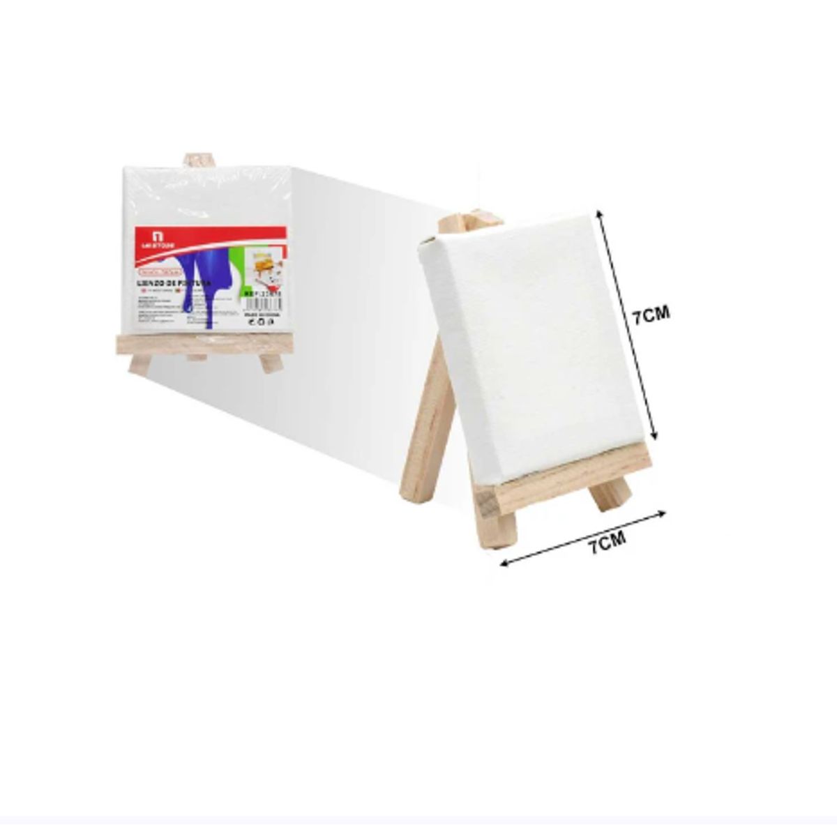 GENERICO - Lienzo De Pintura Con Caballete 7X7 Cm Mini Arte Decorativa