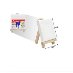 GENERICO - Lienzo De Pintura Con Caballete 7X7 Cm Mini Arte Decorativa