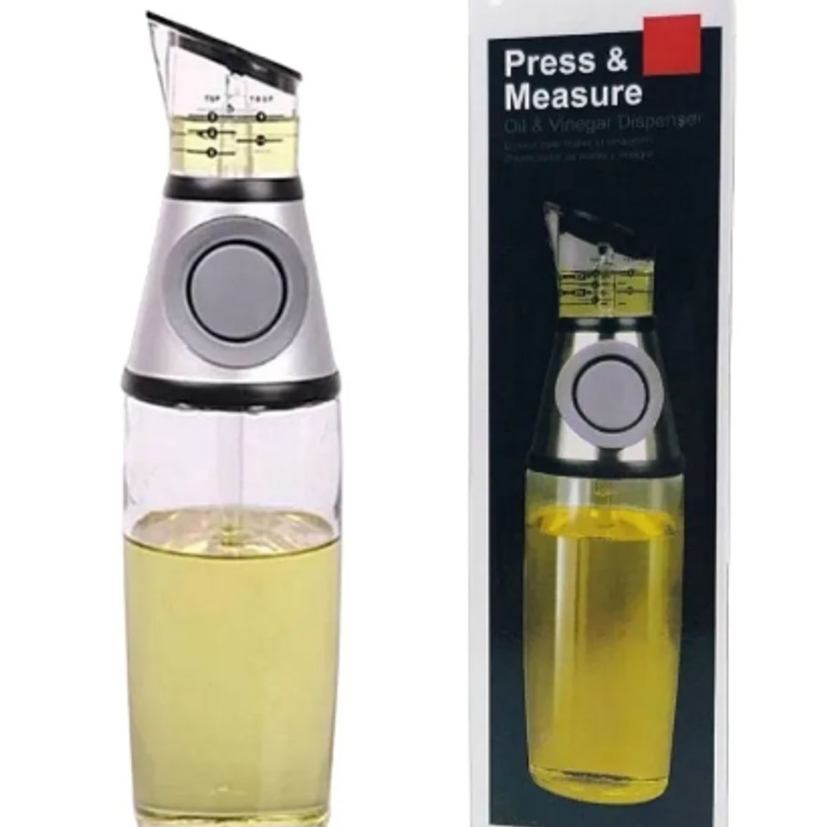GENERICO - Dispensador De Aceite Y Vinagre Botella De Vidrio 500ml
