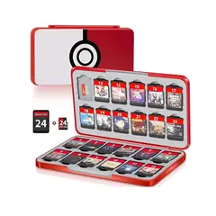 GENERICO - Caja Estuche 24 Juegos Nintendo Switch Pokedex