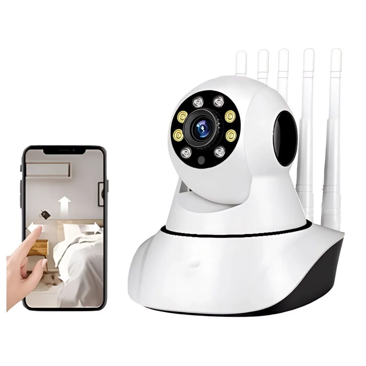 MOVI - CAMARA SEGURIDAD IP WIFI HD MOTORIZADA VISION NOCTURNA 360º 5 antenas