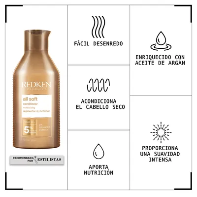 Imagen 2 del producto Acondicionador Hidratante Cabello Seco All Soft 300 Ml