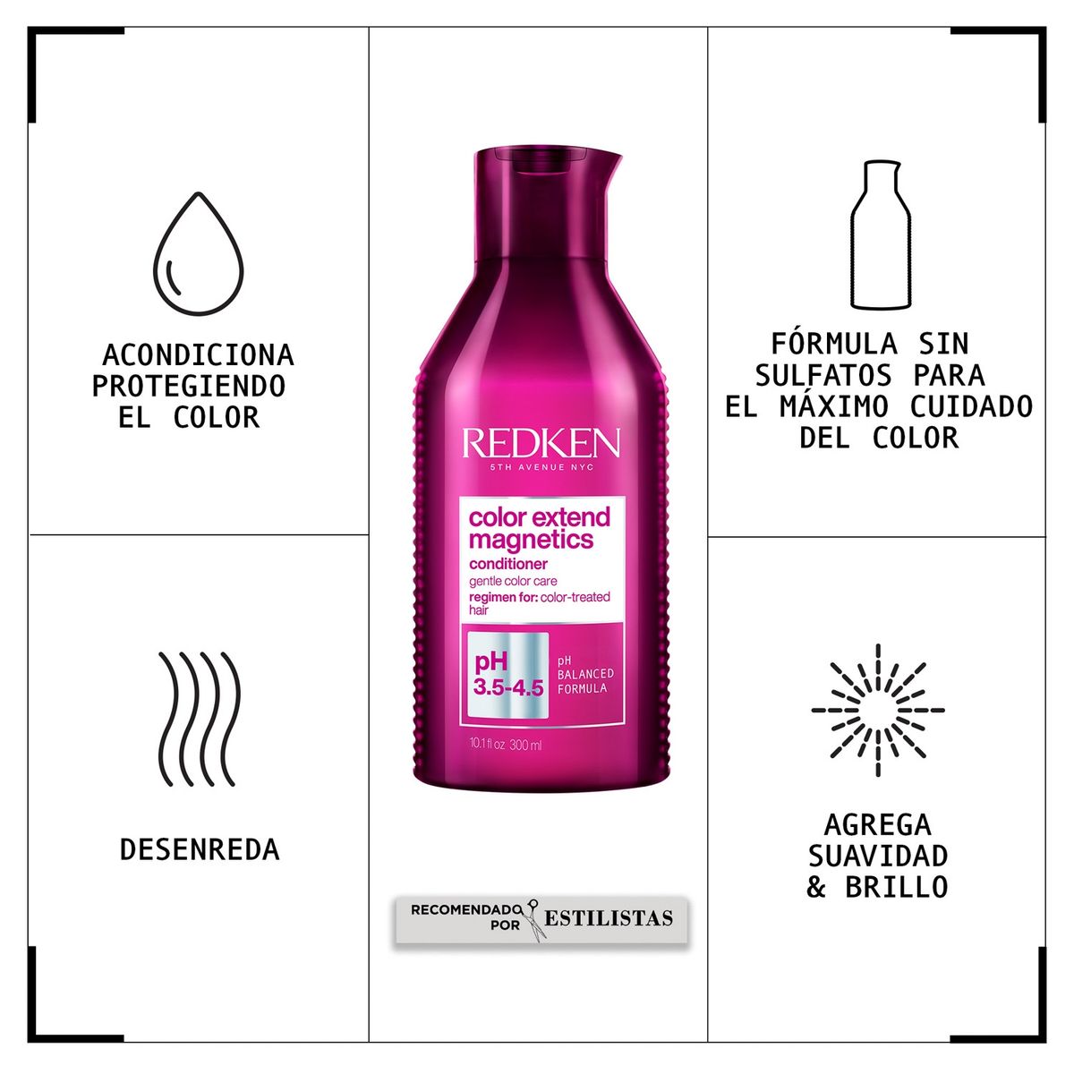 REDKEN - Acondicionador Color Extend Magnetics Cabello con Color 300ml Redken