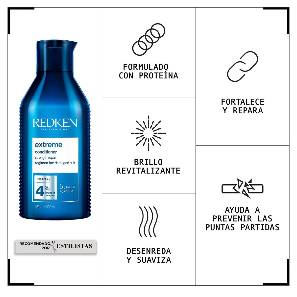 REDKEN - Acondicionador Reparación Cabello Dañado Extreme 300 Ml Redken