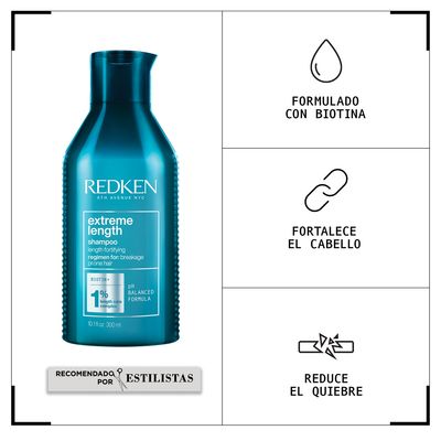 Imagen 2 del producto Shampoo Fortalecedor de Largos Cabello Quebradizo Extreme Length 300ml
